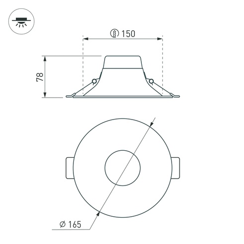 Светильник MS-BLIZZARD-BUILT-R165-16W Day4000 (WH, 100 deg, 230V) (Arlight, IP20 Металл, 3 года)