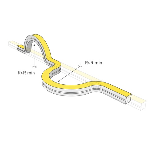 Лента светодиодная герметичная MOONLIGHT-3D-A168-15x15mm 24V Day4500 (7.2 W/m, IP67, 2835, 5m, wire x1) (Arlight, Силикон)