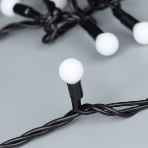 Светодиодная гирлянда ARD-BALL-CLASSIC-D13-10000-BLACK-100LED WHITE (230V, 7W) (Ardecoled, IP65)