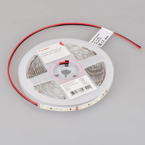 Лента светодиодная RT-A120-8mm 24V Scarlet (9.6 W/m, IP20, 2835, 5m) (Arlight, -)