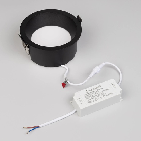 Светильник MS-DROP-BUILT-R137-24W Day4000 (BK, 90 deg, 230V) (Arlight, IP54 Металл, 5 лет)