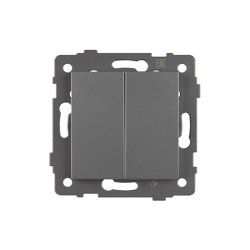 Механизм выключателя двухклавишный проходной SWT-MKP2-PL-GR-V (250V, 10A) (Arlight, -)