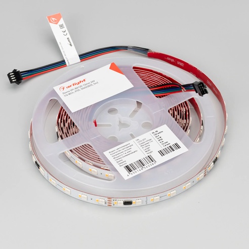 Лента светодиодная SPI-BA120-12mm 24V RGBW-Day-PX6-BPT (16 W/m, IP20, 5060/2835, 5m) (Arlight, бегущий огонь)