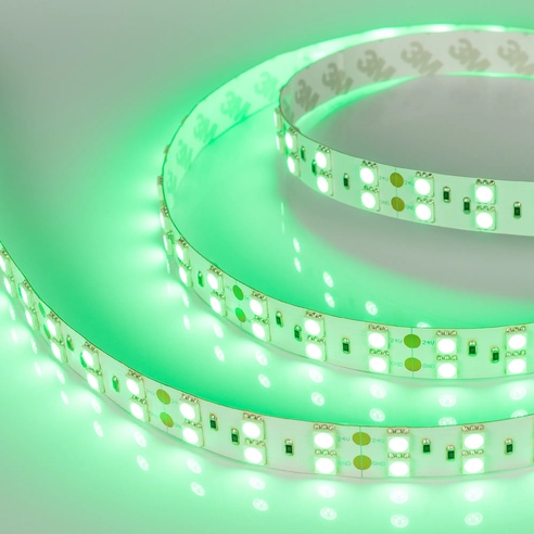 Лента светодиодная RT 2-5000 24V Green 2x2 (5060, 600 LED, LUX) (Arlight, 28.8 Вт/м, IP20)