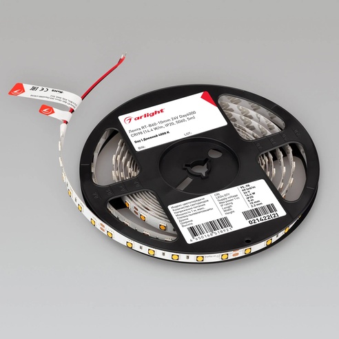 Лента светодиодная RT-B60-10mm 24V Day4000 CRI98 (14.4 W/m, IP20, 5060, 5m) (Arlight, Открытый)