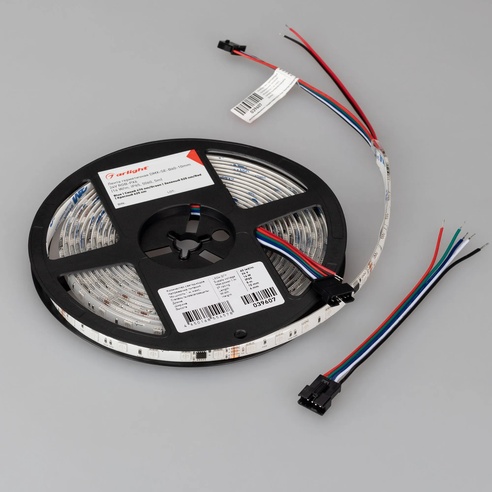 Лента светодиодная герметичная DMX-SE-B60-10mm 24V RGB-PX6 (14 W/m, IP65, 5060, 5m) (Arlight, -)