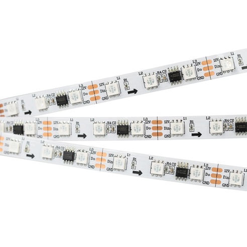 Лента светодиодная SPI-5000-5060-60 12V Cx3 RGB (10mm, 14.4W/m, IP20) (Arlight, бегущий огонь)