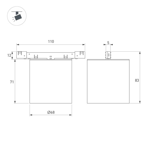 Светильник MAG-MICROCOSM-POINT-R68-7W Warm3000 (BR, 36 deg, 24V) (Arlight, IP20 Металл, 5 лет)