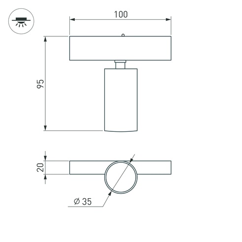 Светильник MAG-SPOT-25-R65-5W Warm3000 (BK, 30 deg, 24V) (Arlight, IP20 Металл, 3 года)