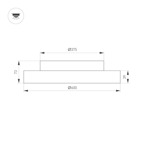 Светильник SP-ESTELY-R600-50W Warm3300-MIX (BK, 80 deg, 230V, TRIAC) (Arlight, IP20 Металл, 5 лет)