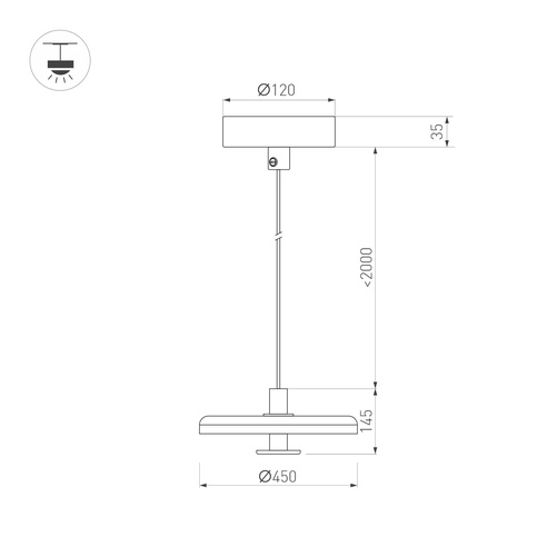 Светильник SP-KOTARO-R450-12W Warm2700 (BG-BG, 36 deg, 230V, TRIAC) (Arlight, IP20)