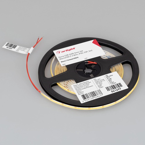 Лента COB-X400-5mm 24V Warm2700 (7.2 W/m, IP20, 5m) (Arlight, -)