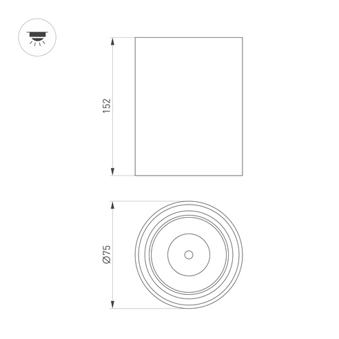 Светильник SP-SALT-R75-15W Warm3000 (BK, 40 deg, 230V) (Arlight, IP54 Металл, 5 лет)