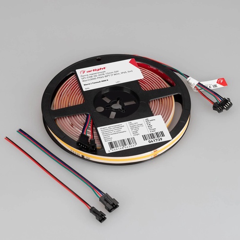 Лента светодиодная герметичная SPI-COB-SE-X378-12mm 24V Warm3000-PX63-BPT (7 W/m, IP65, 5m) (Arlight, бегущий огонь)