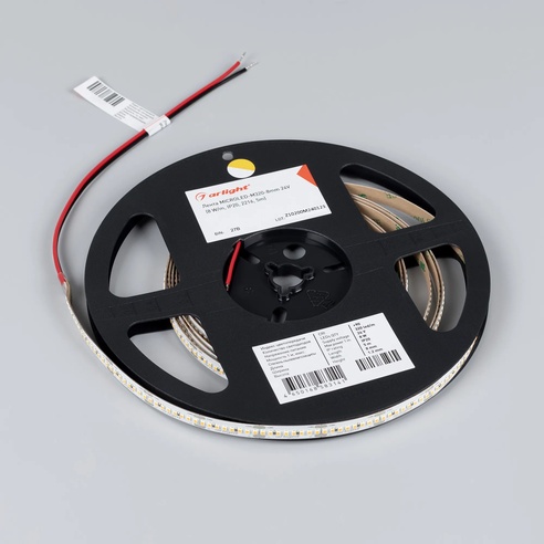 Лента светодиодная MICROLED-M320-8mm 24V White6000 (8 W/m, IP20, 2216, 5m) (Arlight, 130 лм/Вт)