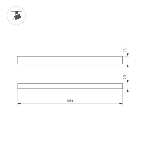 Светильник MAG-FLAT-25-L600-18W Warm3000 (BK, 100 deg, 24V) (Arlight, IP20 Металл, 3 года)