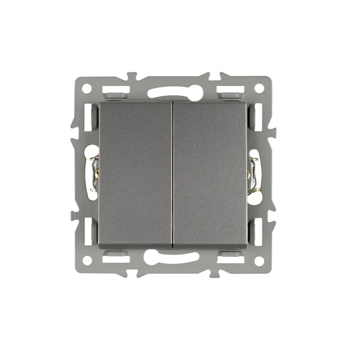 Механизм выключателя двухклавишный непроходной SWT-MK02-PL-GR (250V, 16A) (Arlight, -)