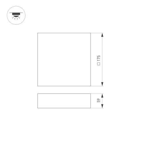 Светильник SP-QUADRO-S175x175-16W Warm3000 (WH, 120 deg, 230V) (Arlight, IP40 Металл, 3 года)
