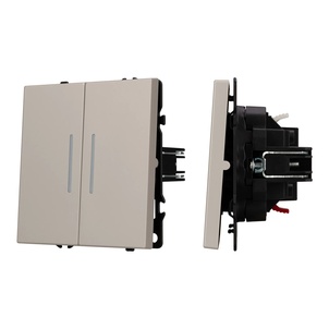 Механизм выключателя двухклавишный проходной LED SWT-NOBE-MKP2-SFPL-L-CA (230V, 10A) (Arlight, Кашемир)