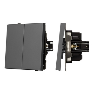 Механизм выключателя двухклавишный проходной SWT-TENDO-MKP2-SFPL-GR (230V, 10A) (Arlight, -)