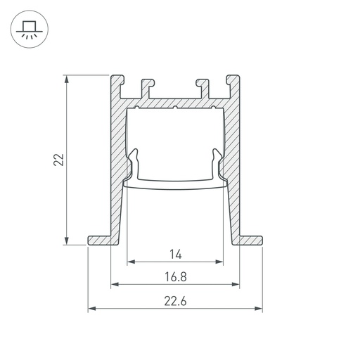 Профиль SL-COMFORT-2322-F-2000 ANOD (Arlight, Алюминий)