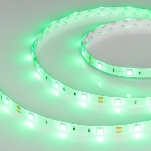 Лента светодиодная RTW 2-5000SE 12V Green (5060, 150 LED, LUX) (Arlight, 7.2 Вт/м, IP65)