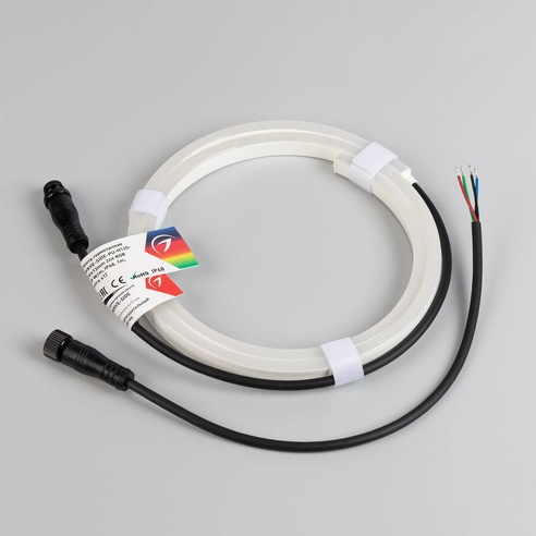 Лента герметичная WAVE-SIDE-PU-H120-06x12mm 24V RGB (8 W/m, IP68, 1m, wire x1) (Arlight, Вывод боковой, 3 года)