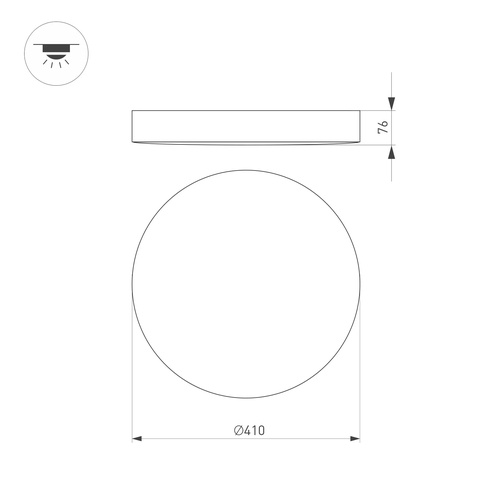 Светильник SP-FLOWER-R410-32W Day4000 (BK, 110 deg, 230V) (Arlight, IP54 Пластик, 3 года)