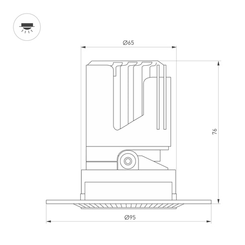 Светильник MS-ARADO-TRIMLESS-R65-9W Warm3000 (WH-WH, 24 deg, 230V) (Arlight, IP20 Металл, 5 лет)