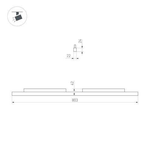 Светильник MAG-ORIENT-FLAT-L800-27W Warm3000 (BK, 100 deg, 48V) (Arlight, IP20 Металл, 5 лет)