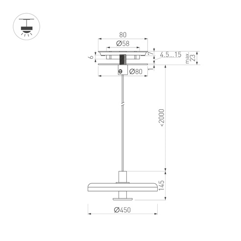 Светильник SP-KOTARO-R450-12W Warm2700 (BG-BG, 36 deg, 230V, TRIAC) (Arlight, IP20)