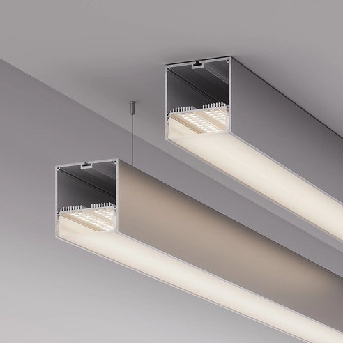Профиль с экраном SL-LINE-7477-2500 ANOD+OPAL (Arlight, Алюминий)