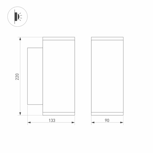 Светильник LGD-FORMA-WALL-TWIN-R90-2x12W Day4000 (BK, 44 deg, 230V) (Arlight, IP54 Металл, 3 года)