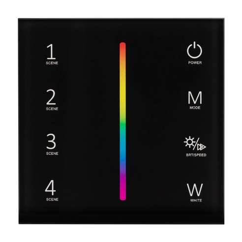 Панель SMART-P22-RGBW-G-IN Black (12-24V, 4x3A, Sens, 2.4G) (Arlight, IP20 Пластик, 5 лет)