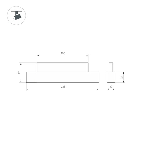 Светильник MAG-ORIENT-LASER-L235-8W Warm2700 (BK, 24 deg, 48V) (Arlight, IP20 Металл, 5 лет)