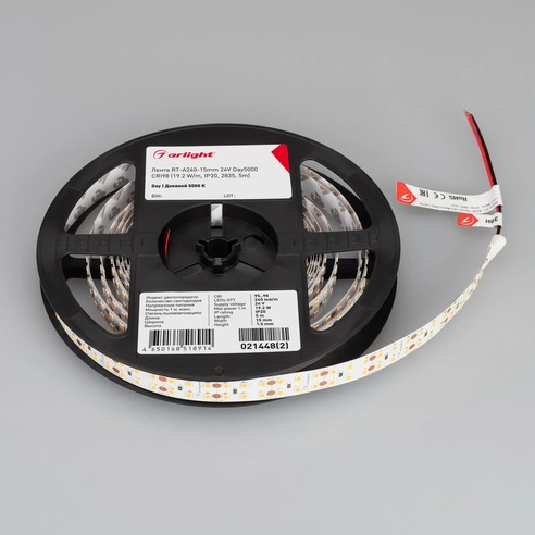 Лента светодиодная RT-A240-15mm 24V Day5000 CRI98 (19.2 W/m, IP20, 2835, 5m) (Arlight, Открытый)
