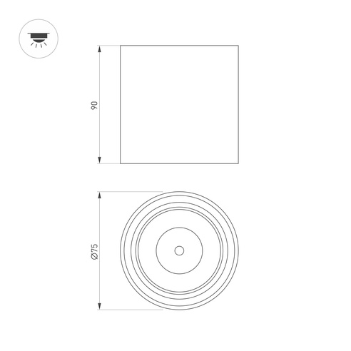 Светильник SP-SALT-R75-8W Warm3000 (BK, 40 deg, 230V) (Arlight, IP44 Металл, 5 лет)