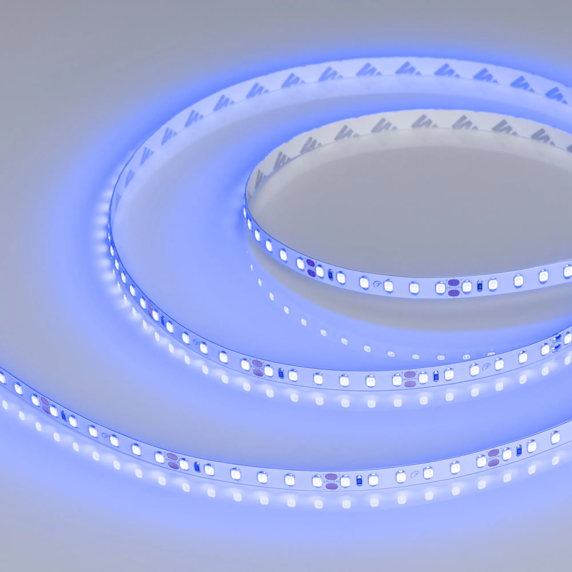 Лента светодиодная RT-A120-8mm 24V Blue (9.6 W/m, IP20, 5m) (Arlight, 9.6 Вт/м, IP20)