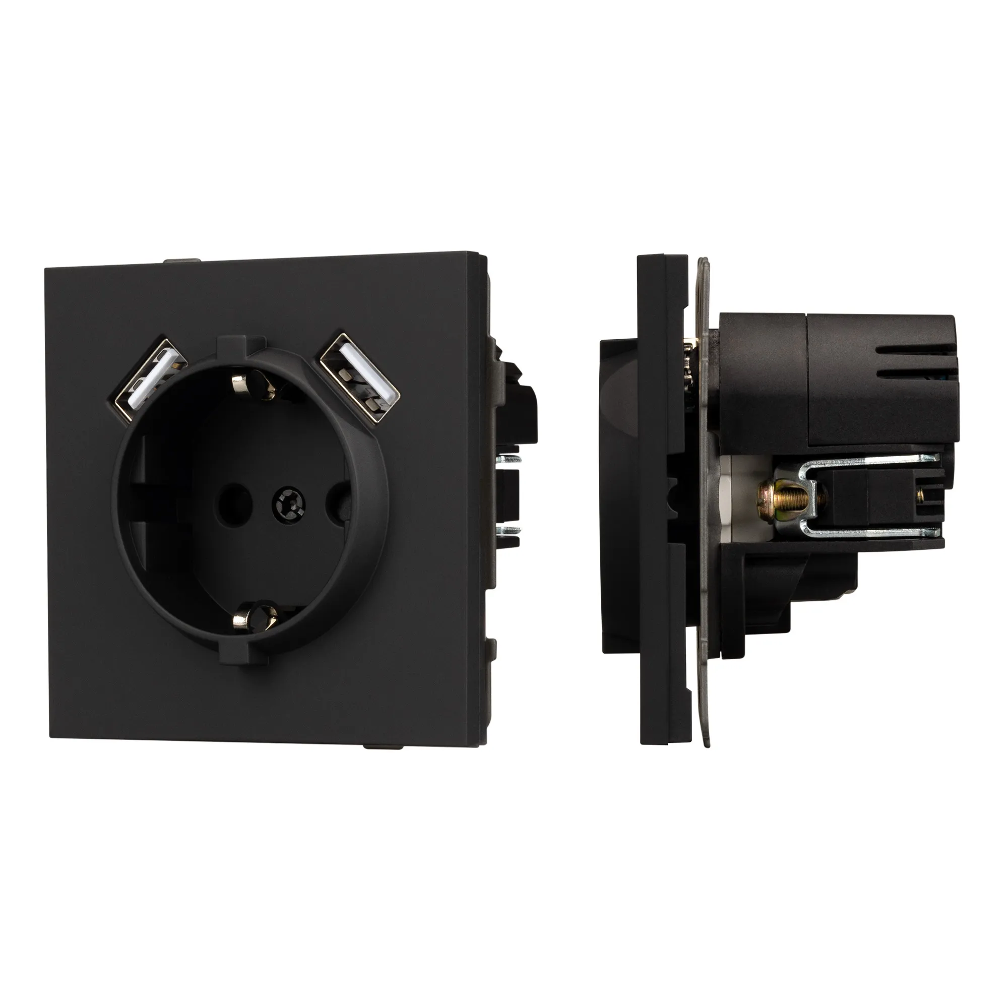 Механизм розетки с USB зарядкой SCT-TENDO-MUAA-SFPL-BK (230V, 16A) (Arlight, -)