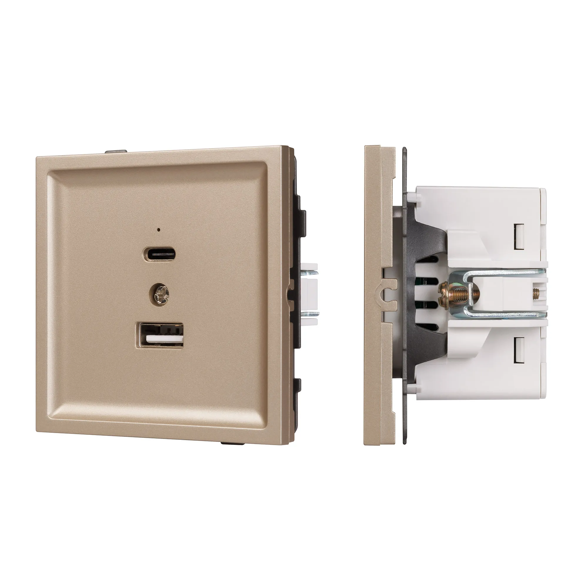 Механизм USB розетки SCT-TENDO-MUAC-PL-GD (5V, 3A, QC3) (Arlight, -) - изображение товара